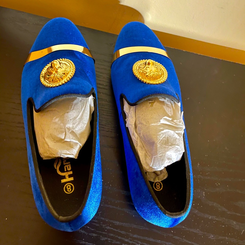 Animal Buckle Men Dress Shoes With Gold Plate
